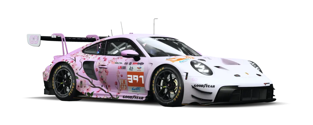 Cherry Blossom (Sakura) Porsche LMGT3 in ADRR livery
