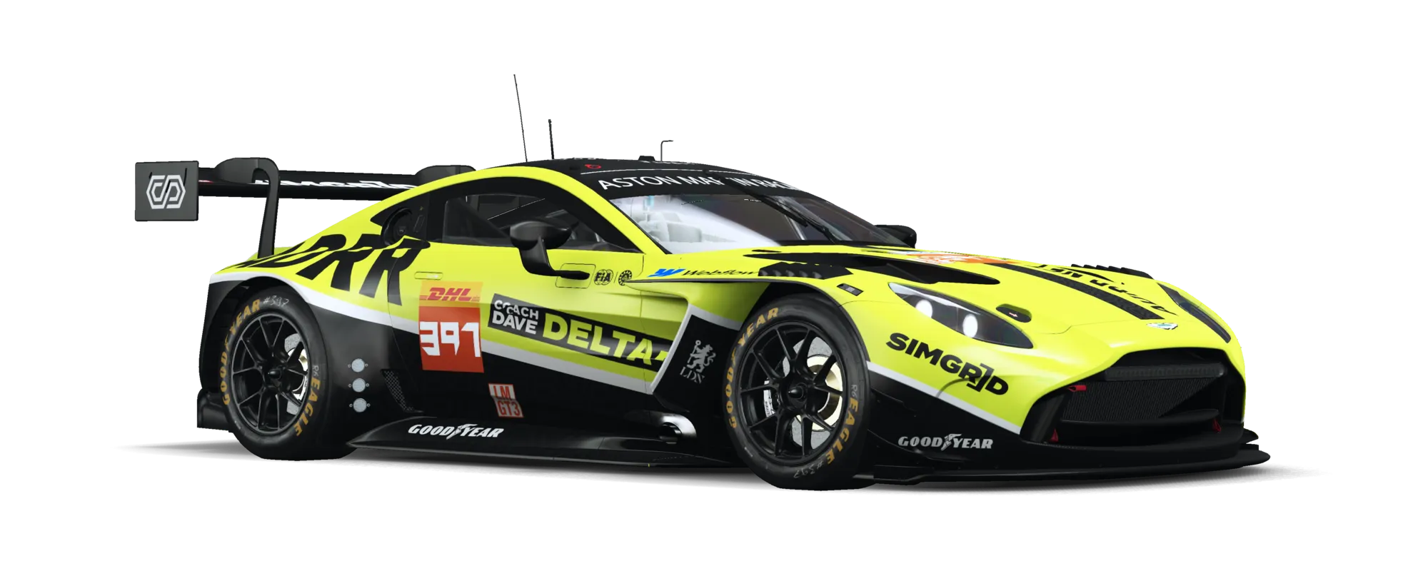 Aston Martin LMGT3 in ADRR livery