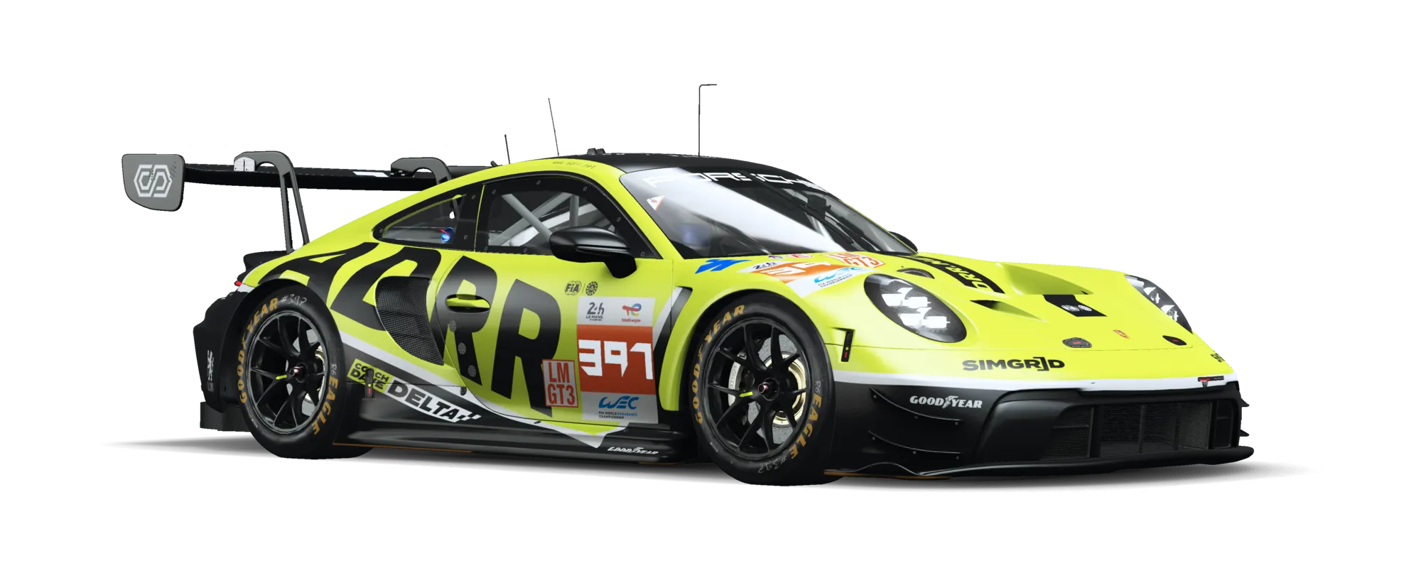 Porsche LMGT3 in ADRR livery